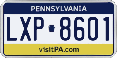 PA license plate LXP8601
