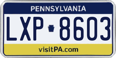 PA license plate LXP8603