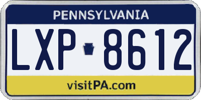 PA license plate LXP8612