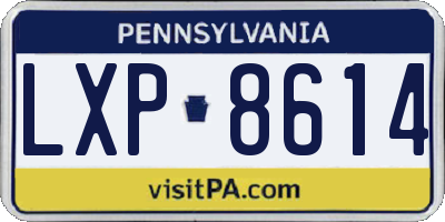 PA license plate LXP8614