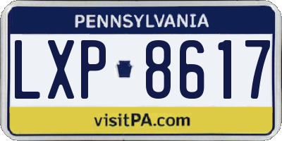 PA license plate LXP8617