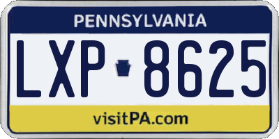 PA license plate LXP8625