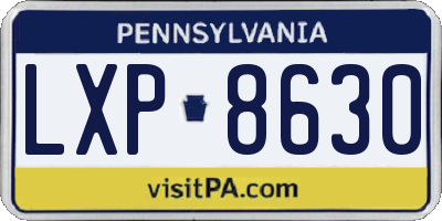 PA license plate LXP8630
