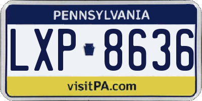 PA license plate LXP8636