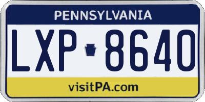 PA license plate LXP8640