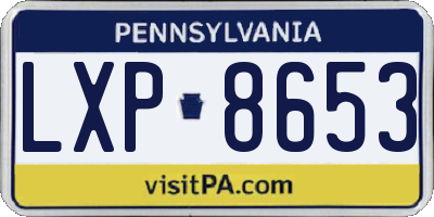 PA license plate LXP8653