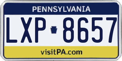 PA license plate LXP8657