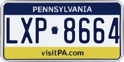 PA license plate LXP8664