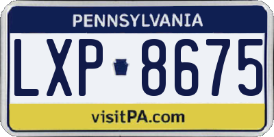 PA license plate LXP8675