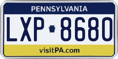 PA license plate LXP8680