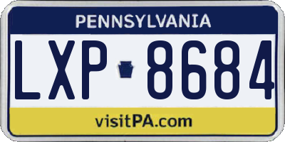 PA license plate LXP8684