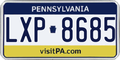 PA license plate LXP8685