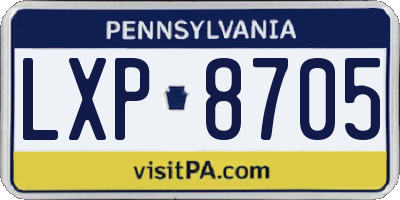 PA license plate LXP8705