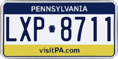 PA license plate LXP8711