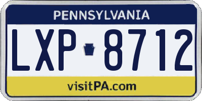 PA license plate LXP8712