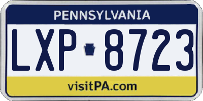 PA license plate LXP8723