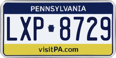 PA license plate LXP8729