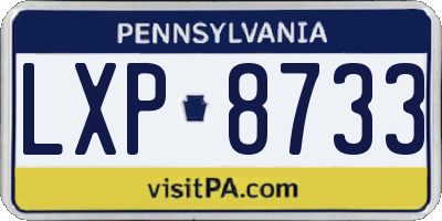 PA license plate LXP8733