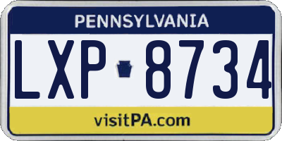 PA license plate LXP8734