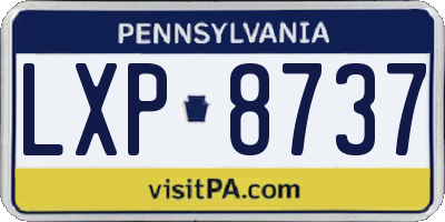 PA license plate LXP8737