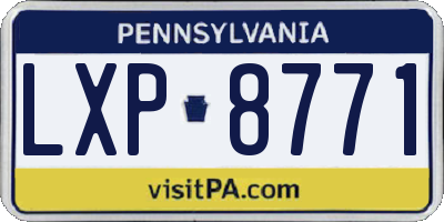 PA license plate LXP8771