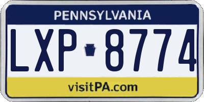 PA license plate LXP8774