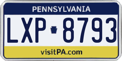 PA license plate LXP8793