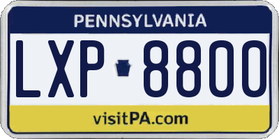 PA license plate LXP8800