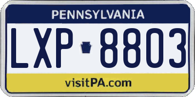 PA license plate LXP8803