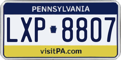 PA license plate LXP8807
