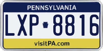 PA license plate LXP8816