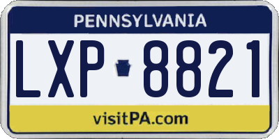 PA license plate LXP8821