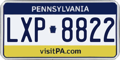 PA license plate LXP8822