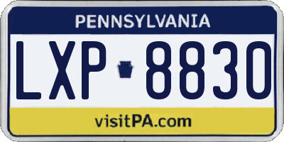 PA license plate LXP8830