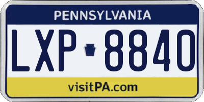 PA license plate LXP8840