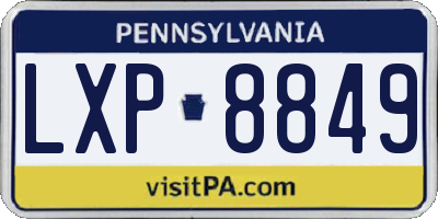 PA license plate LXP8849