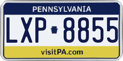 PA license plate LXP8855