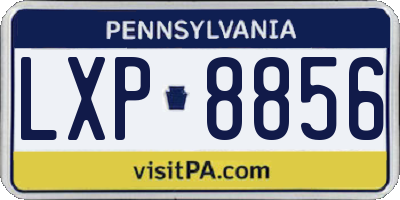 PA license plate LXP8856