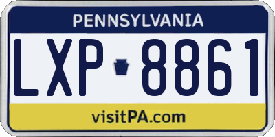 PA license plate LXP8861