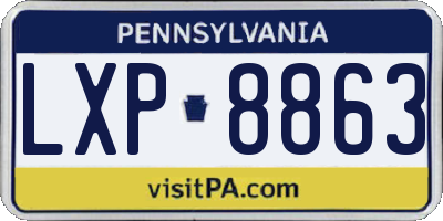 PA license plate LXP8863
