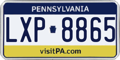 PA license plate LXP8865