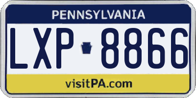 PA license plate LXP8866
