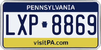 PA license plate LXP8869