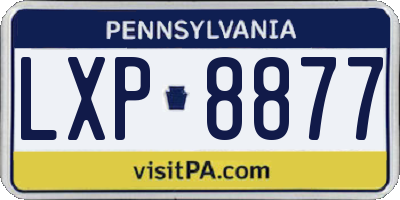 PA license plate LXP8877