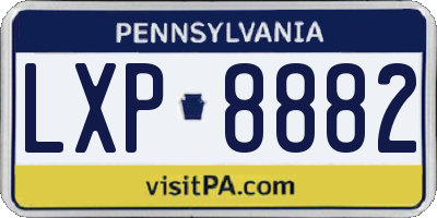 PA license plate LXP8882