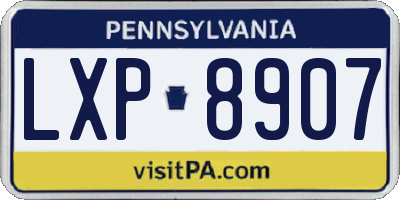 PA license plate LXP8907
