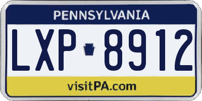 PA license plate LXP8912