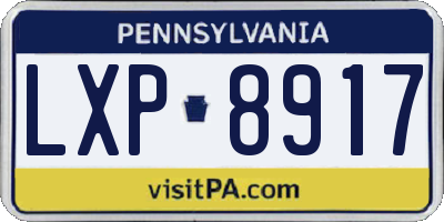 PA license plate LXP8917