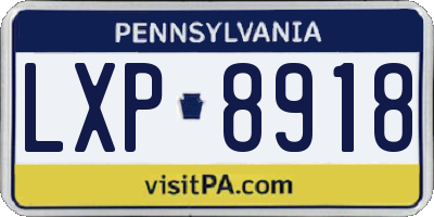 PA license plate LXP8918