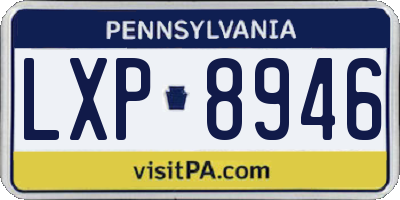 PA license plate LXP8946